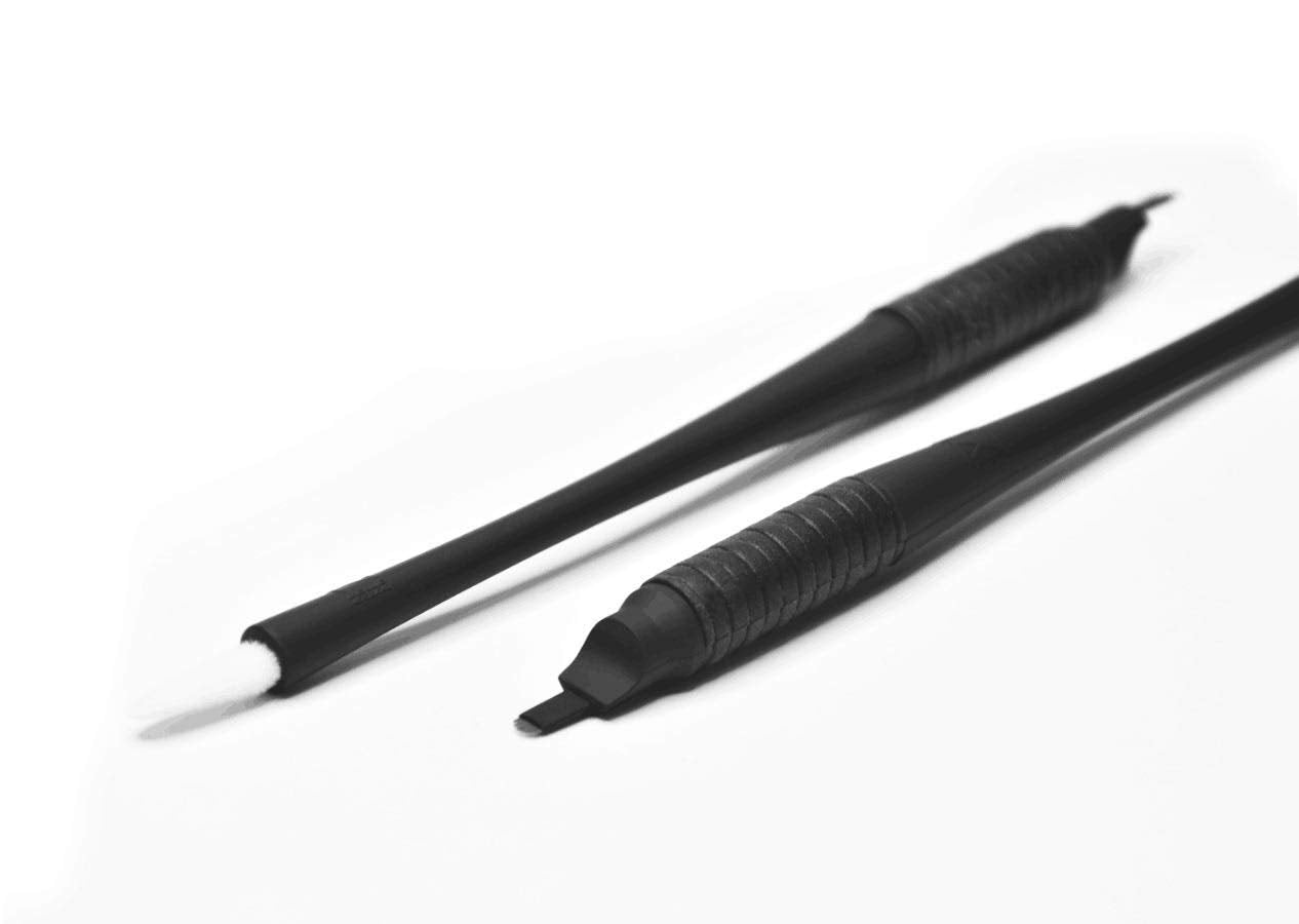 Stylo Mellies microblading 2-en-1 avec double lame pour précision et shading