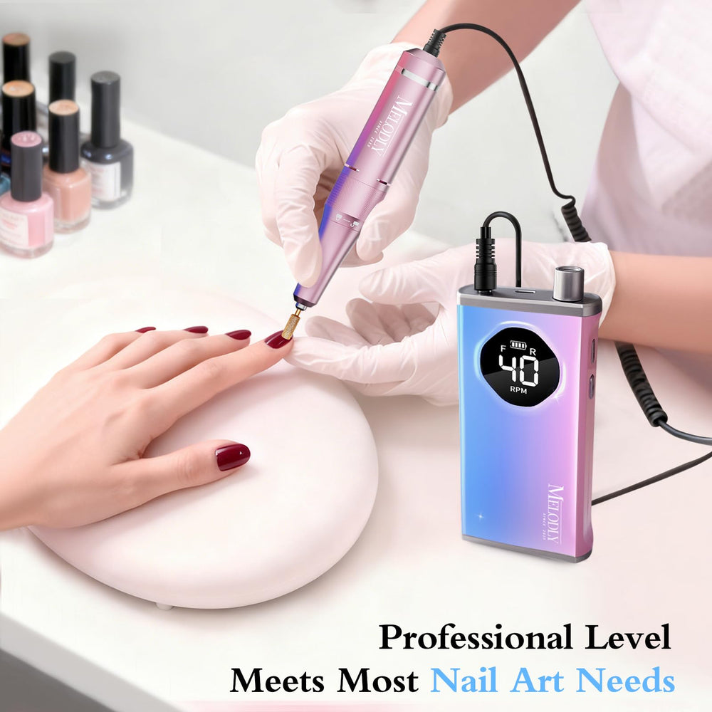 Melodly Fichier Nail Drill, kit inclus six embouts dorés polyvalents