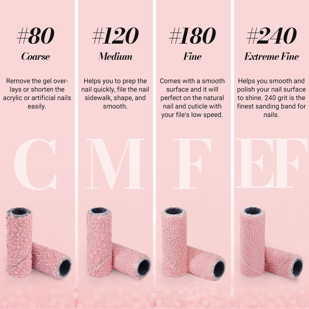 MelodySusie bandes grain 180 pour finition lisse des ongles naturels.
