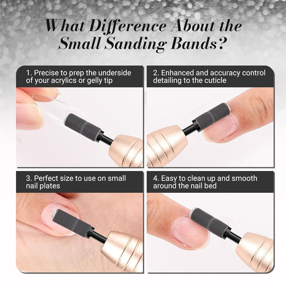 Bandes MelodySusie 180 grain pour finition lisse sur ongles.