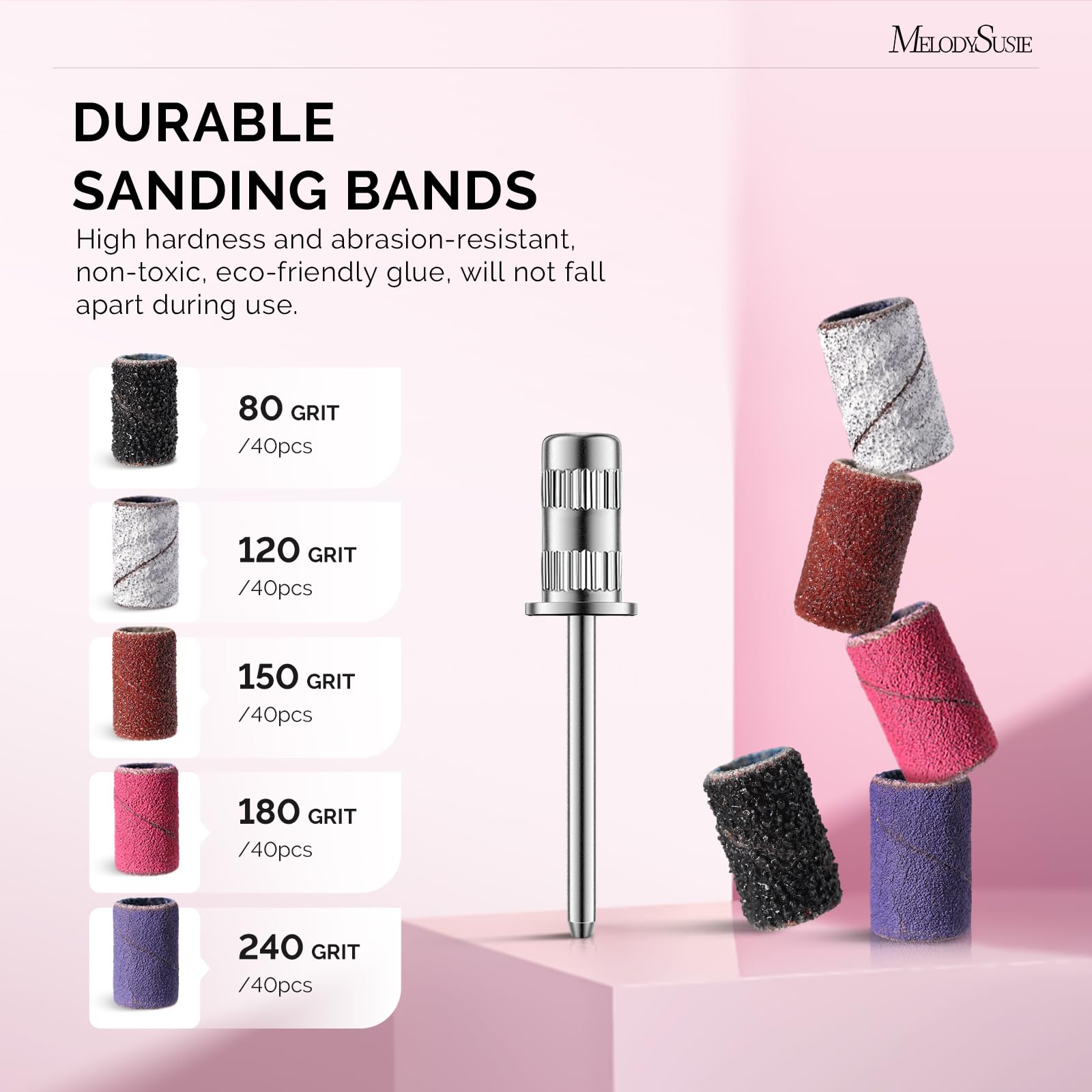 Bandes MelodySusie 120 grain pour préparer et lisser les ongles