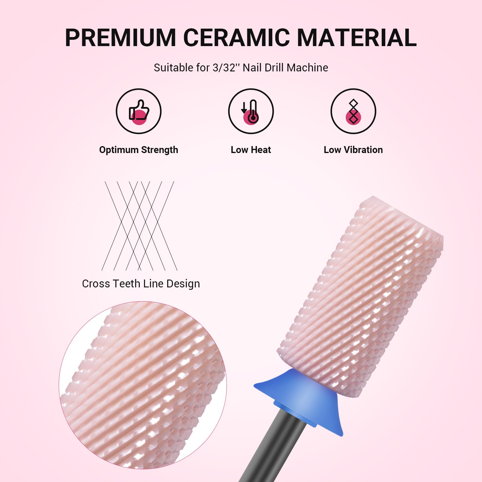 Fraise céramique MelodySusie, coupe croisée, contour précis et rapide.