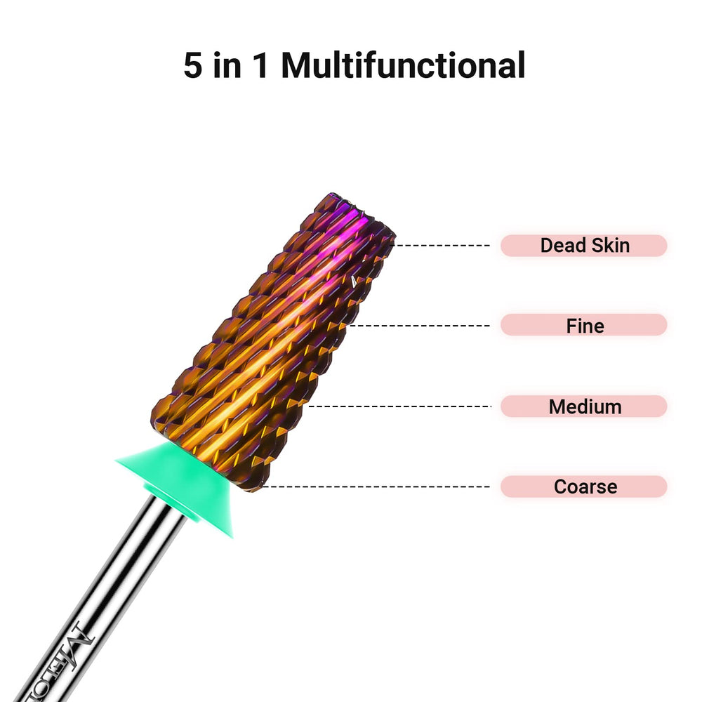 Fraise carbure MelodySusie 5 en 1 pour affiner la forme de l’ongle.