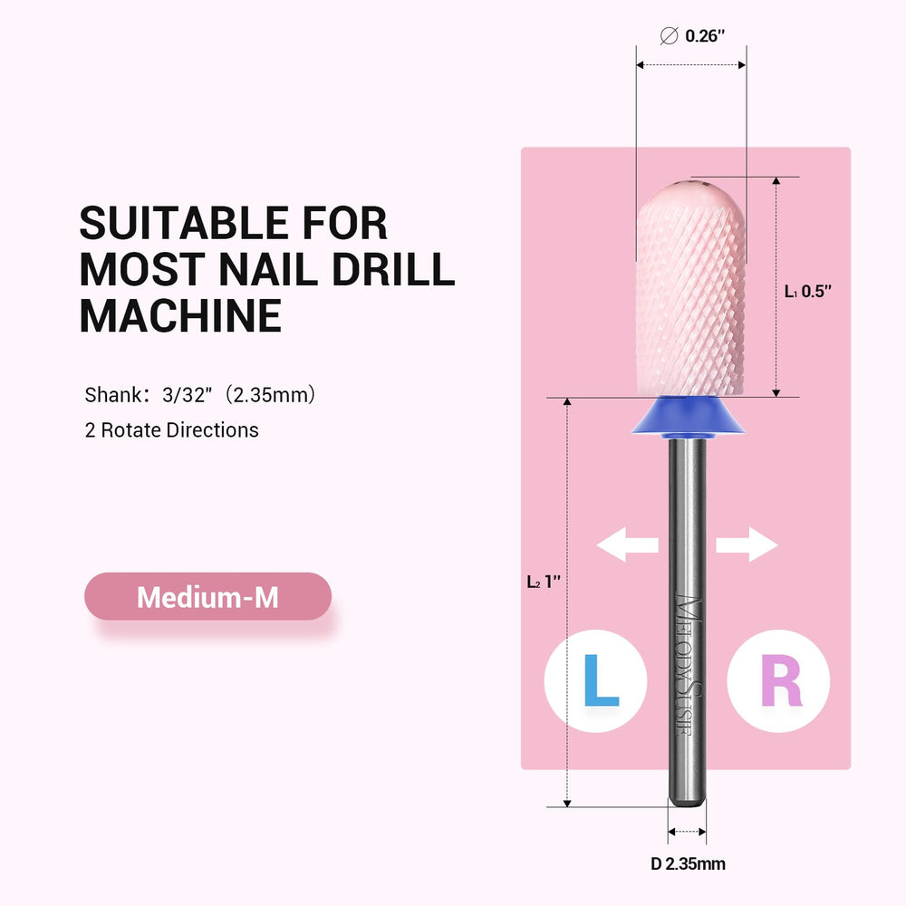 Outil MelodySusie barillet 3-32 compatible, convient à la plupart des mèches à ongles.