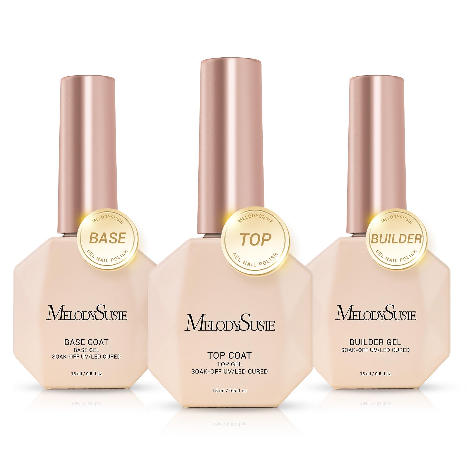 Base coat gel transparent MelodySusie pour adhérence durable et surface lisse.