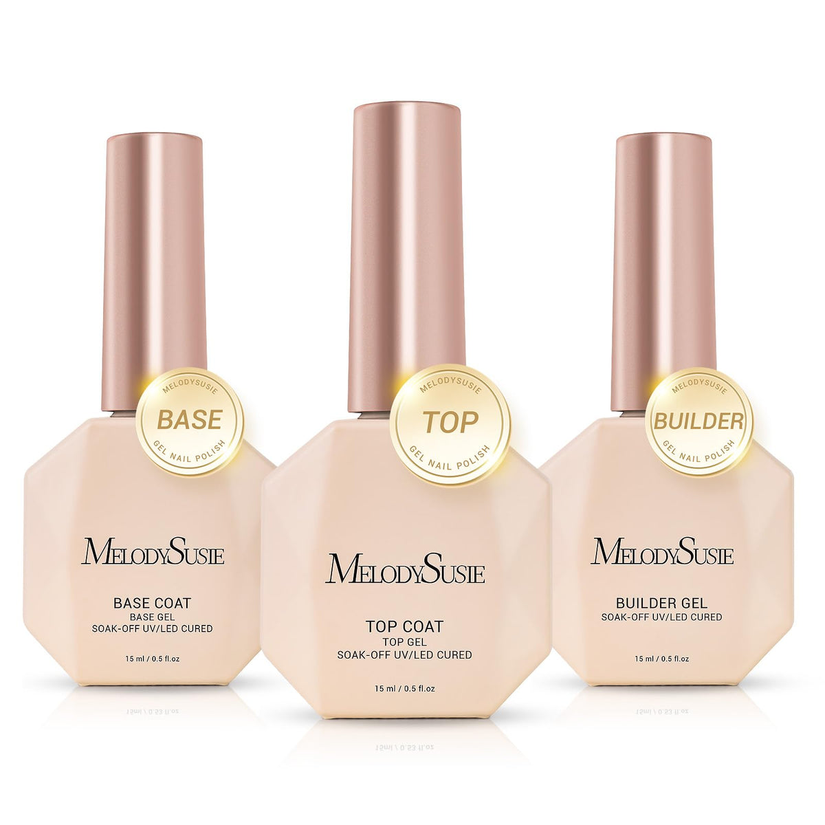 Base coat gel transparent MelodySusie pour adhérence durable et surface lisse.