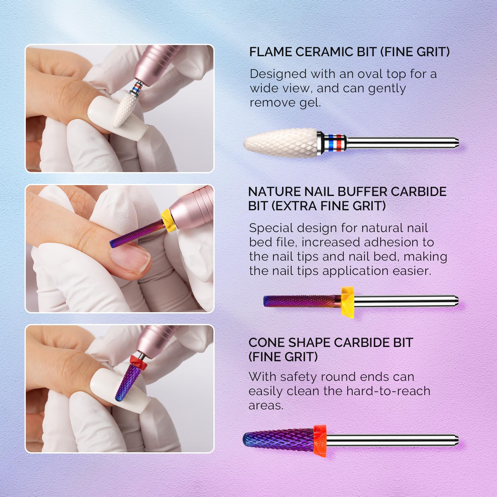 MelodySusie bit carbure nature tampon-polissage: polissage doux autour des contours.