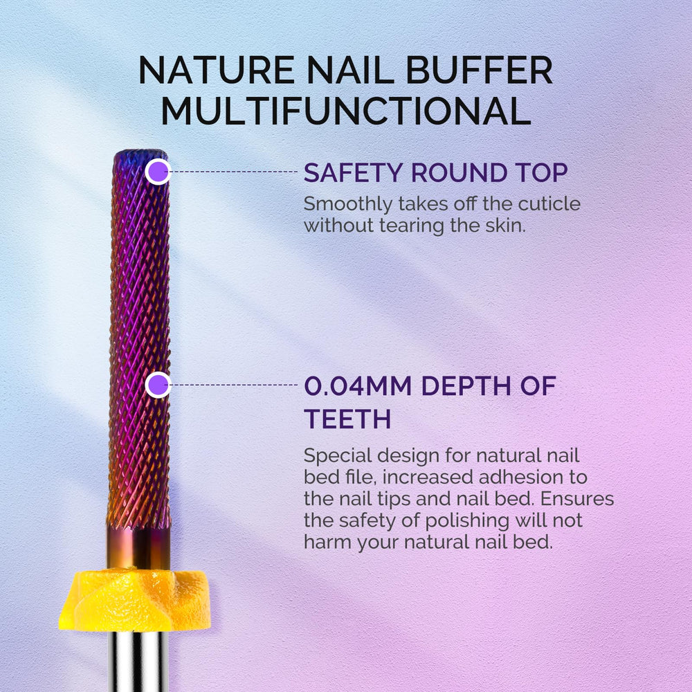 MelodySusie bit carbure nature tampon-polissage: préparation sûre des ongles naturels.