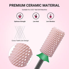 MelodySusie fraise céramique gros plan sur la tête flat-top pour précision des contours.