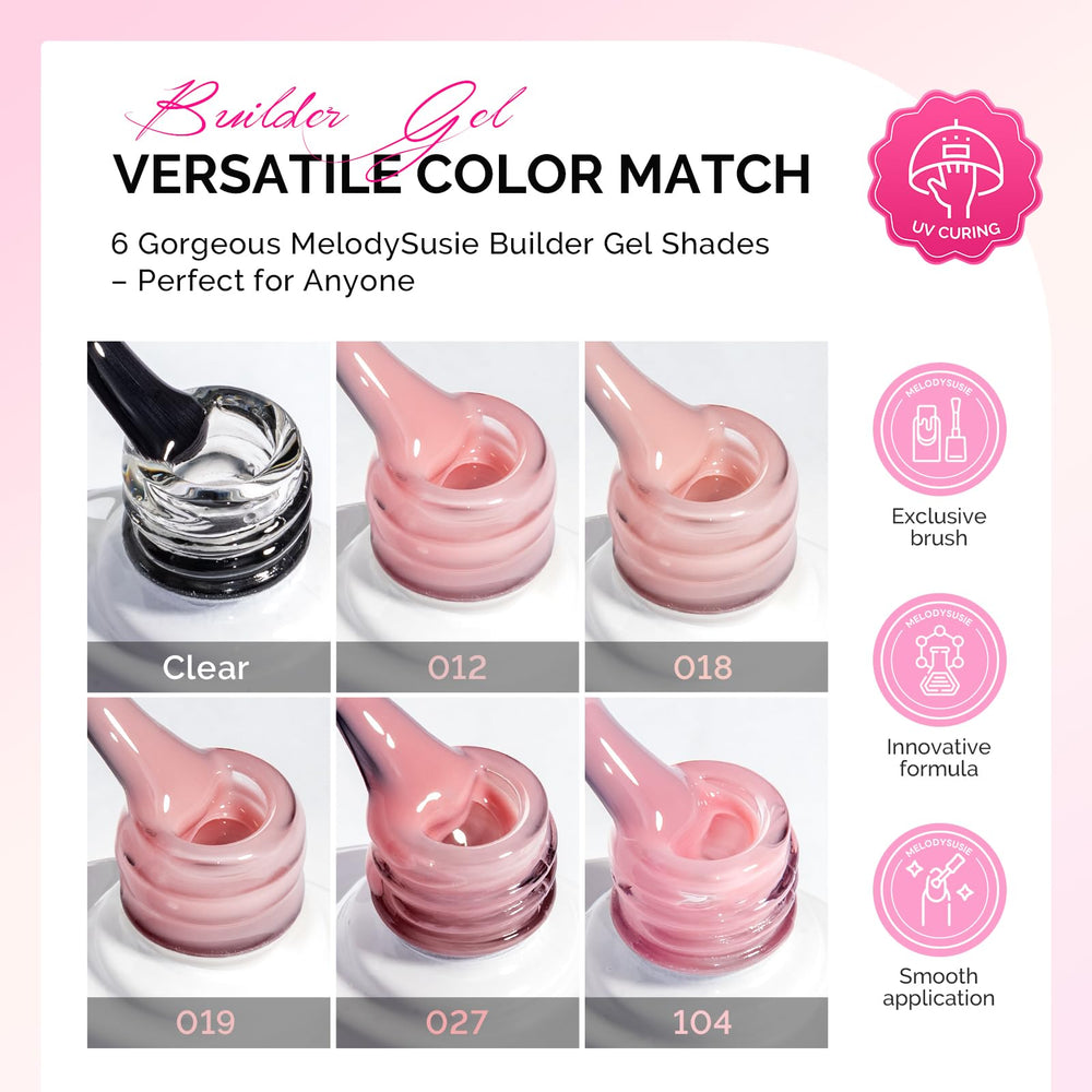 MelodySusie 8-in-1 base gel demonstrates versatile base for long-lasting nails.