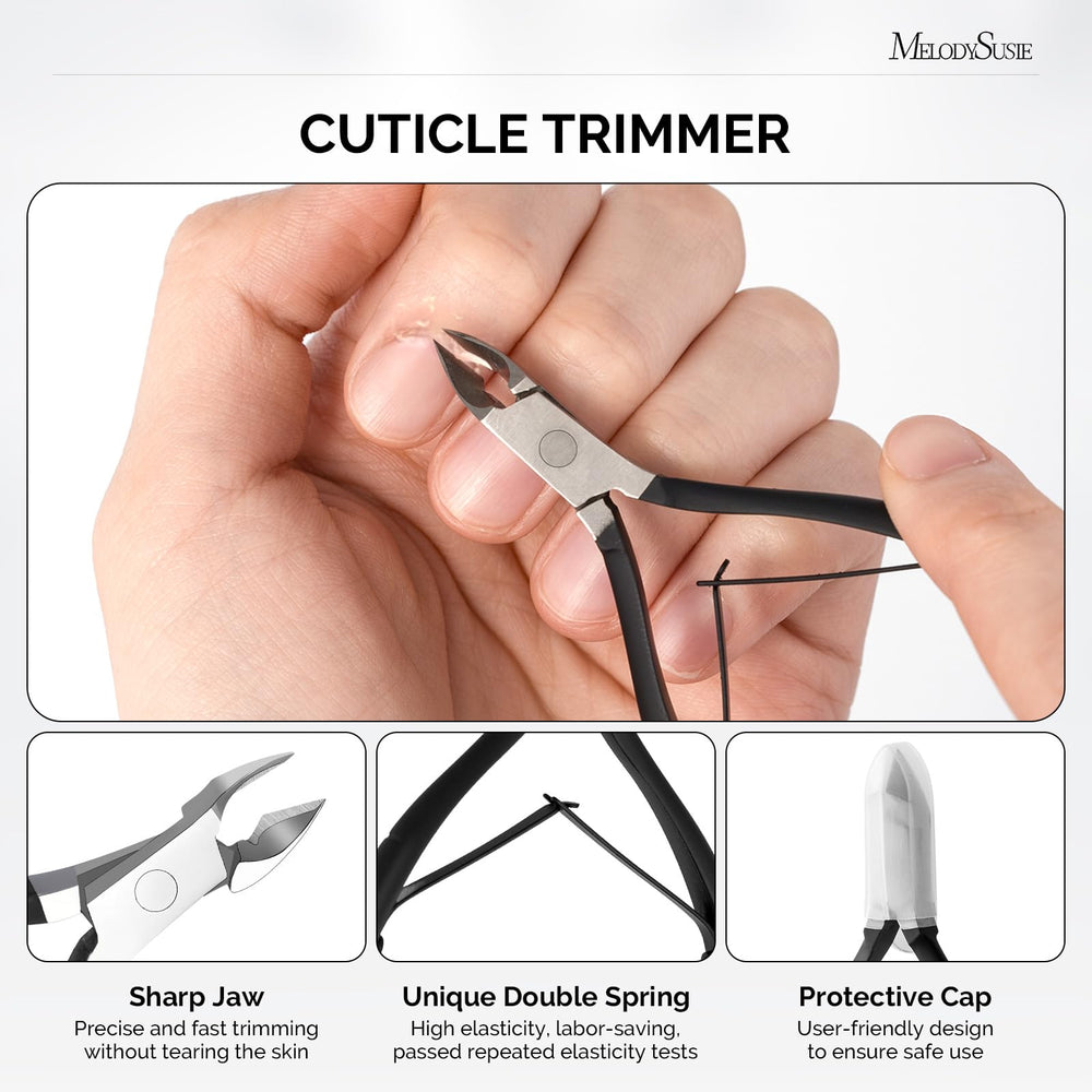 MelodySusie cuticule-trimmer-double-face, précision et confort pour un travail net.