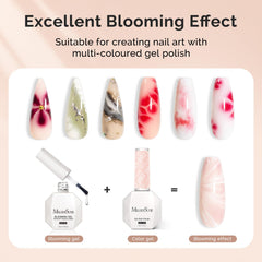 MelodySusie effet marbre, gel blooming transparent pour un marbré fluide.
