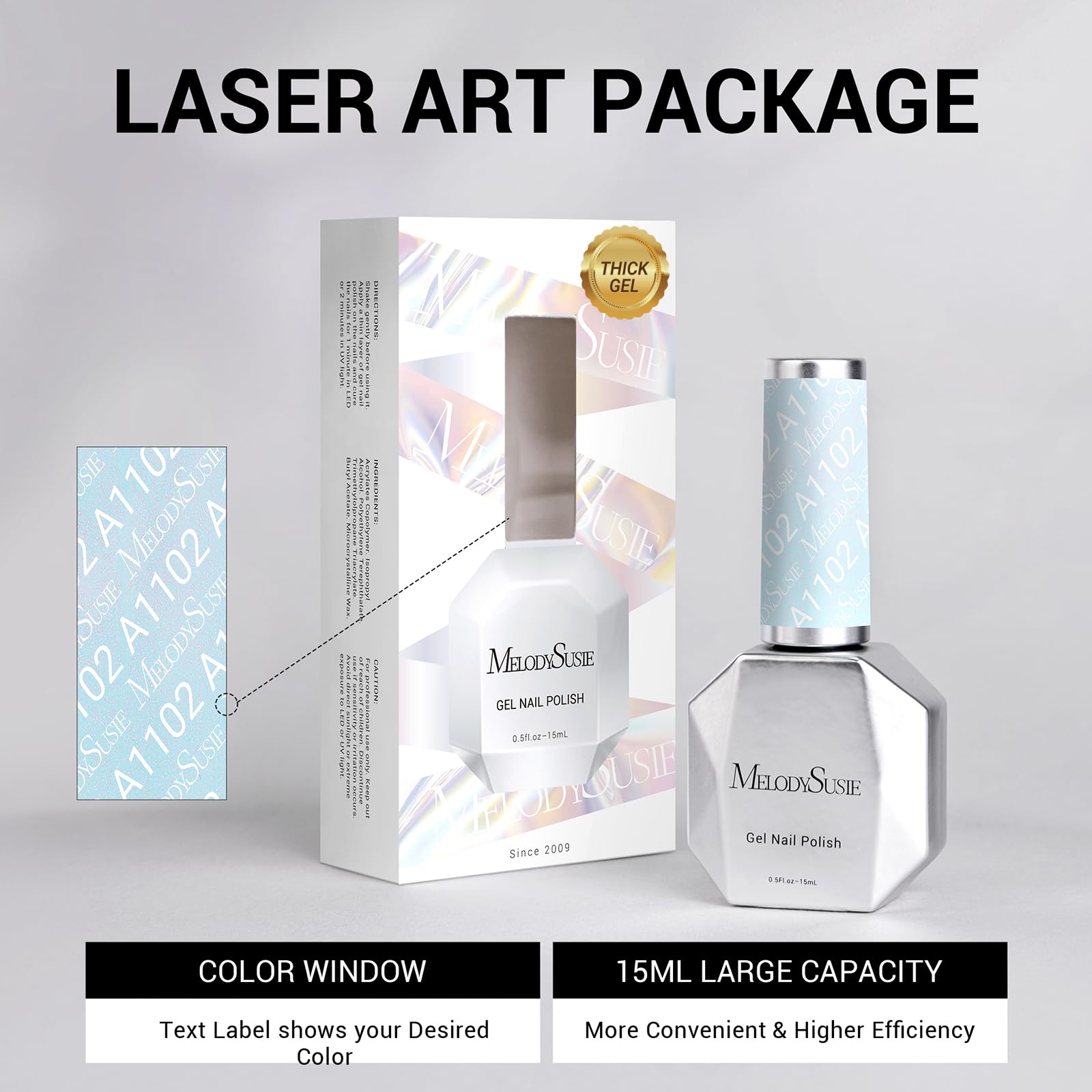 Emballage cadeau MelodySusie pour vernis gel, idéal à offrir.