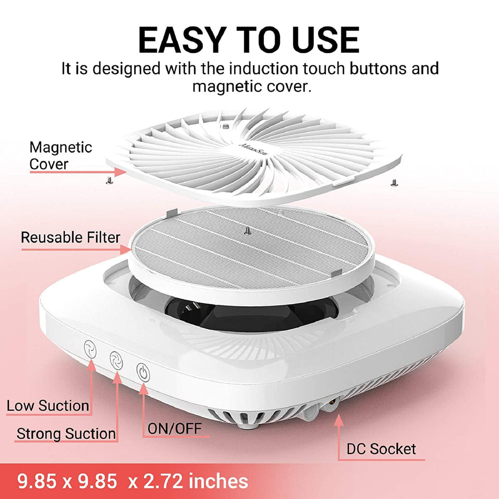 MelodySusie filtre poussiere reutilisable avec couvercle magnetique facile a nettoyer.