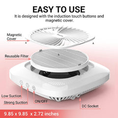 MelodySusie filtre poussiere reutilisable avec couvercle magnetique facile a nettoyer.