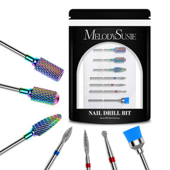 Forets MelodySusie carbure tungstène pour ongles, précision sur acrylique et gel