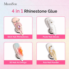 Gel colle MelodySusie, fixation longue durée pour gemmes et strass.