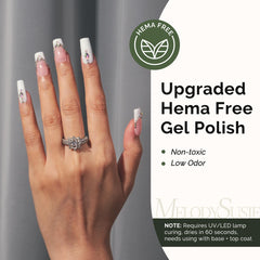 MelodySusie Gel blanc sur l’ongle pour une manucure lisse.