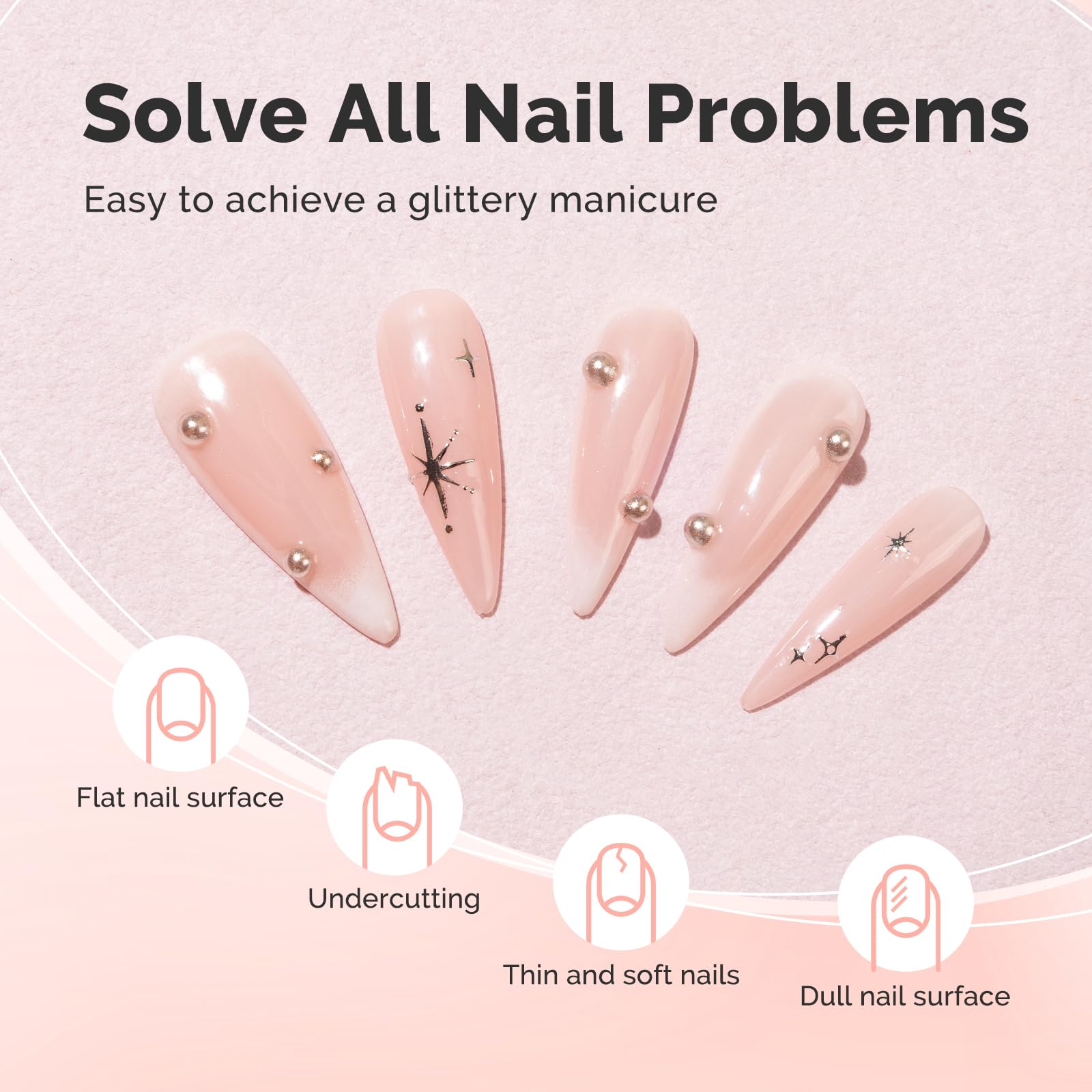 Application rapide en 3 étapes avec MelodySusie Gel Builder Nude et pinceau intégré.