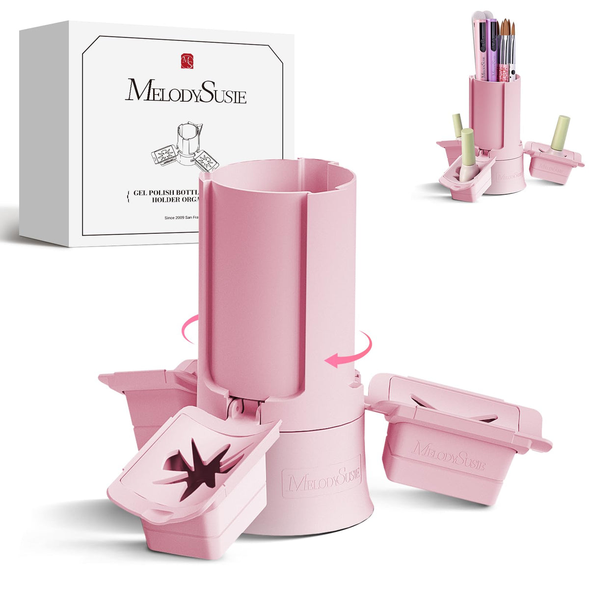 MelodySusie GelCarousel porte-bouteilles vernis pour rangement élégant et pratique.