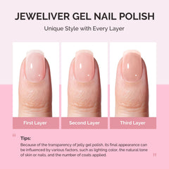 Application facile du Jeweliver Nude MelodySusie pour une manucure nette.