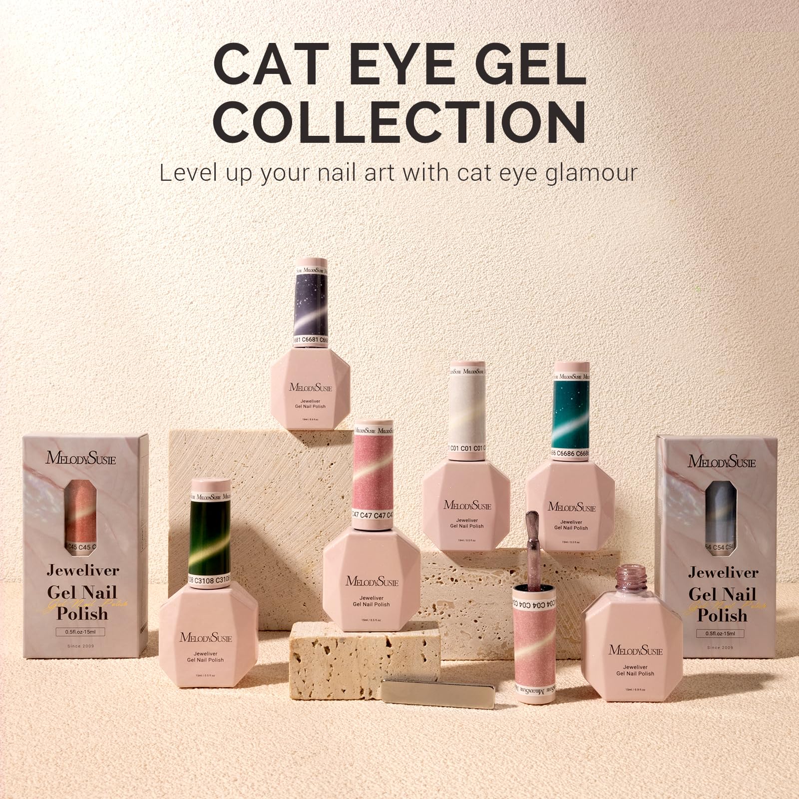 MelodySusie Jeweliver vernis gel rose pailleté glamour pour divers looks.