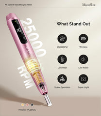 Kit professionnel avec 6 embouts fournis pour poncer, tailler et polir sur PC180G.