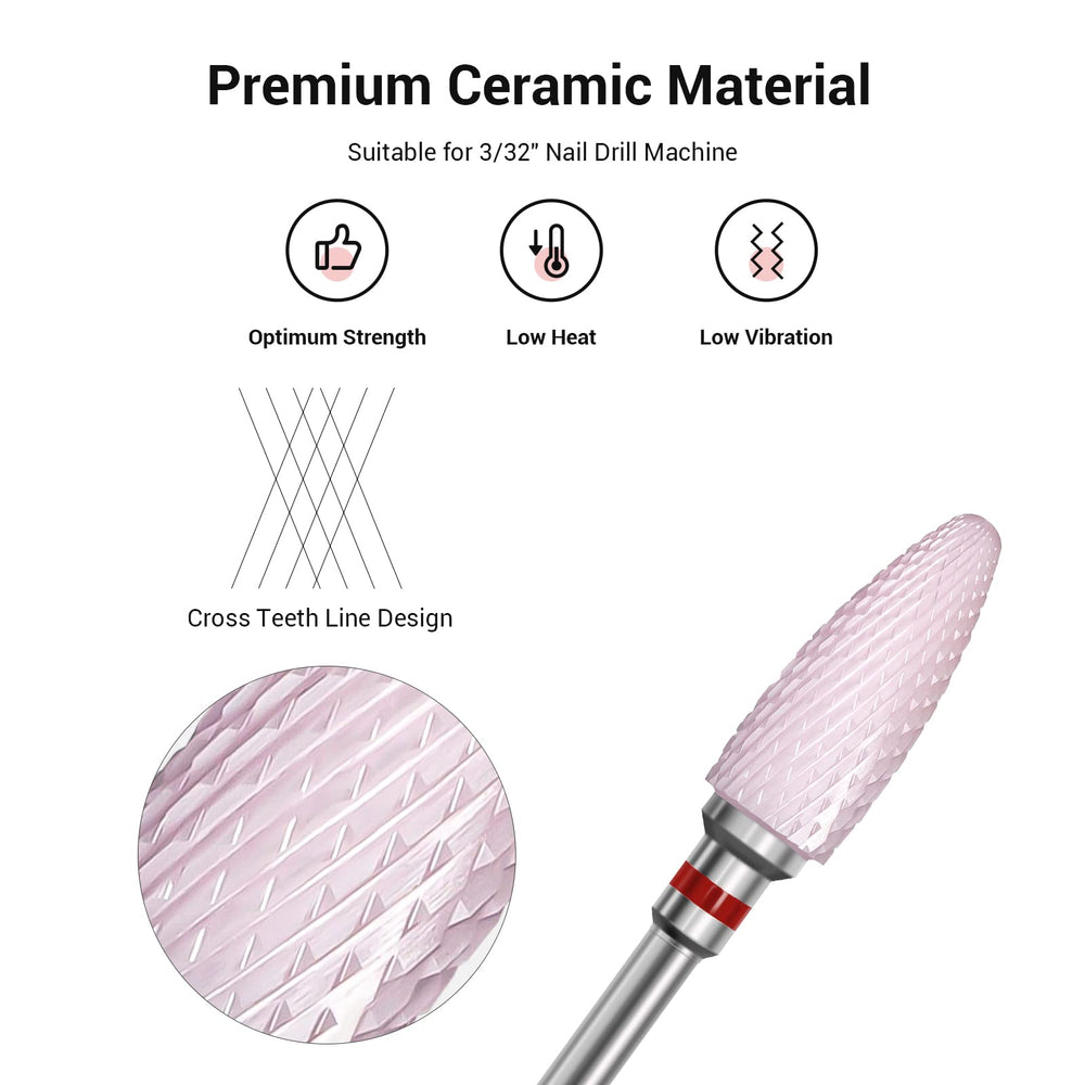 MelodySusie mèche fraise céramique flamme rose, plan rapproché, coupe douce du gel.