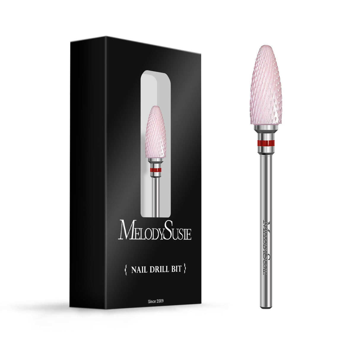 MelodySusie mèche fraise céramique flamme rose, vue portrait, précision pour ongles.