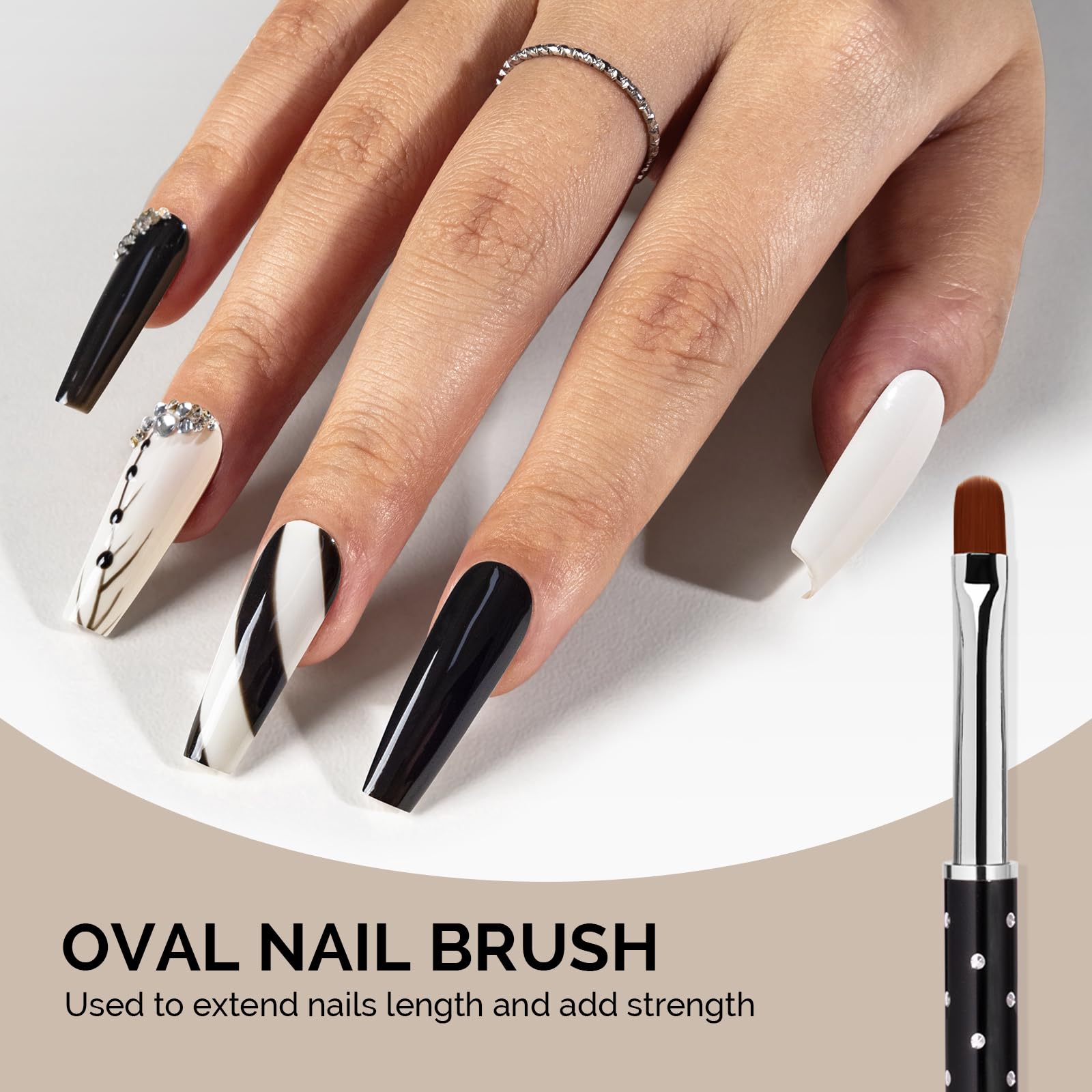MelodySusie pinceau ovale art ongles idéal pour motifs 3D et remplissage