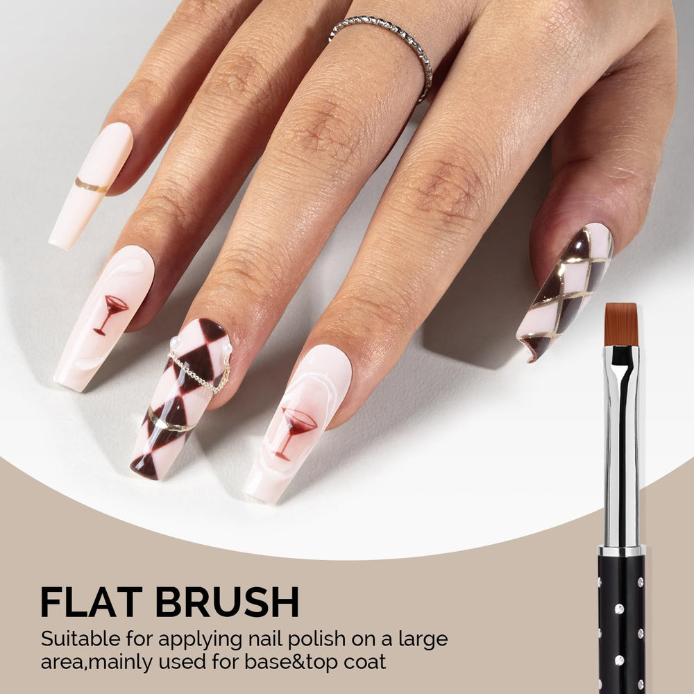MelodySusie pinceau plat art ongles pour application uniforme
