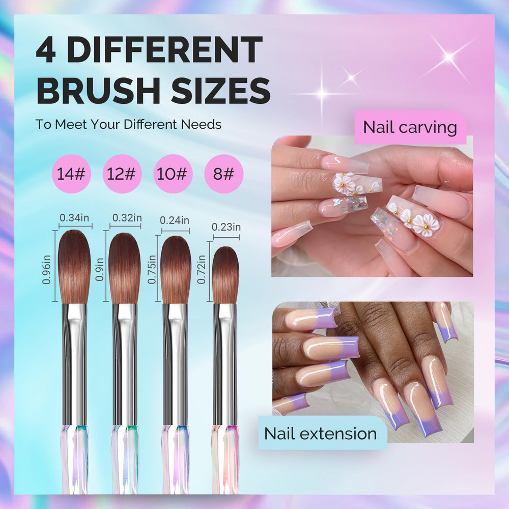 MelodySusie pinceaux acrylique ongles, précision et confort pour extension et trois dimensions