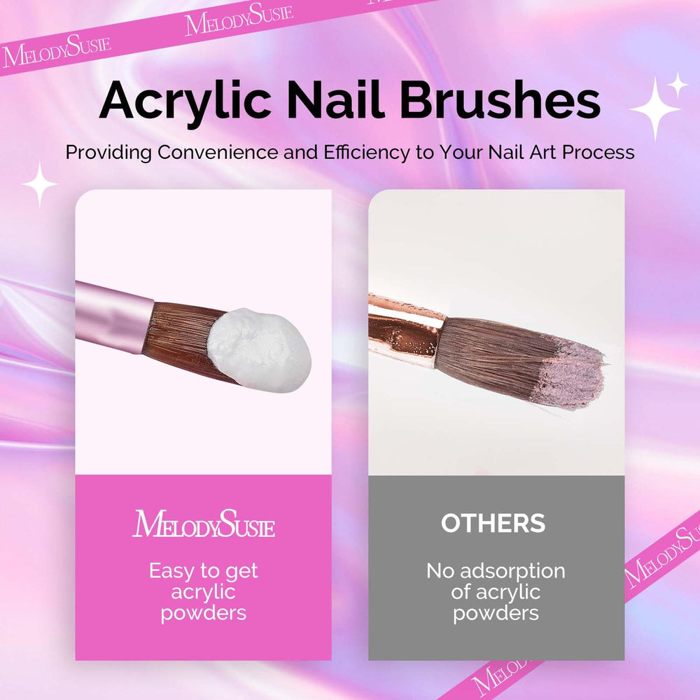 Pinceaux extensions MelodySusie 12-14-16 pour couches uniformes.