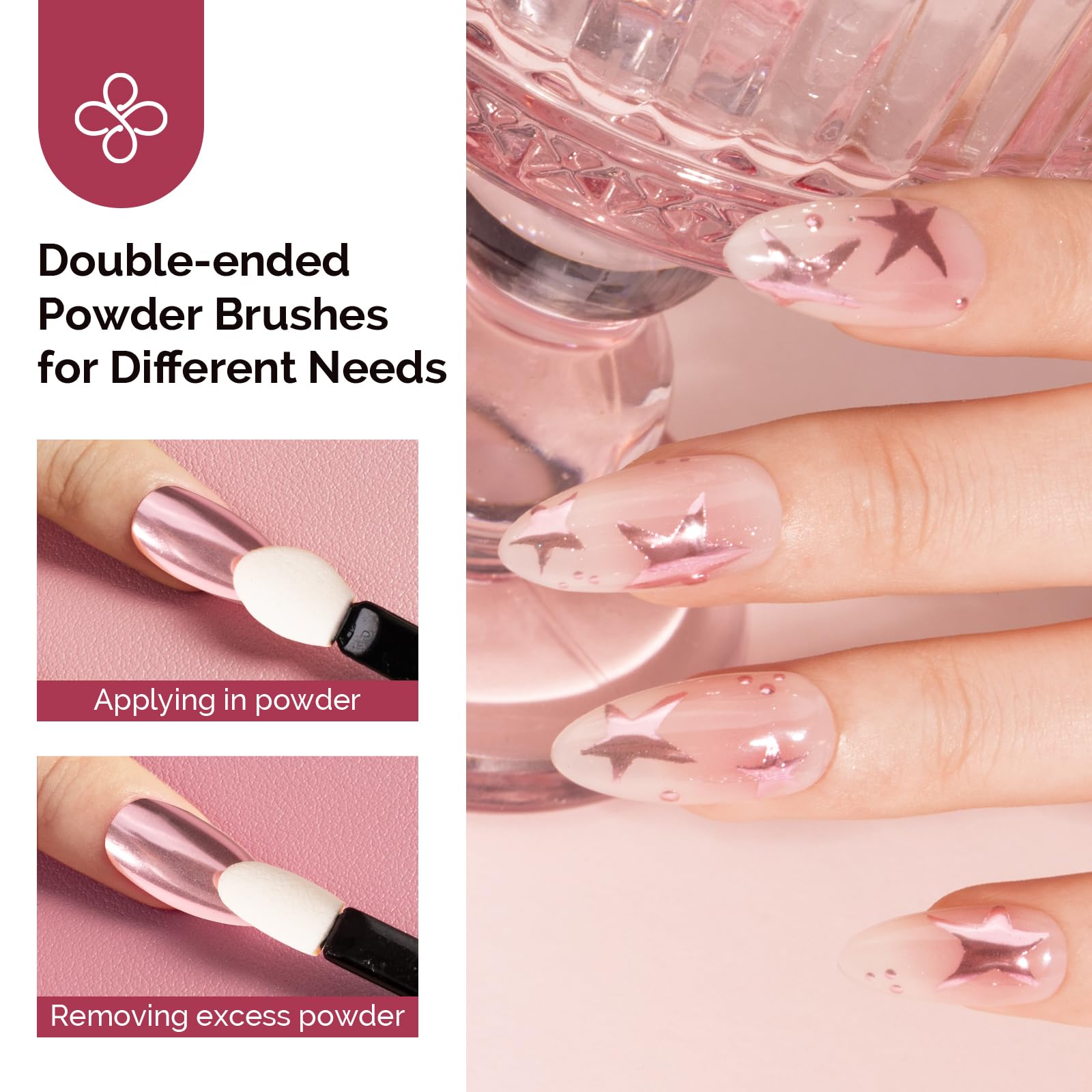 MelodySusie poudre chrome bleu pour un éclat spectaculaire sur ongles.