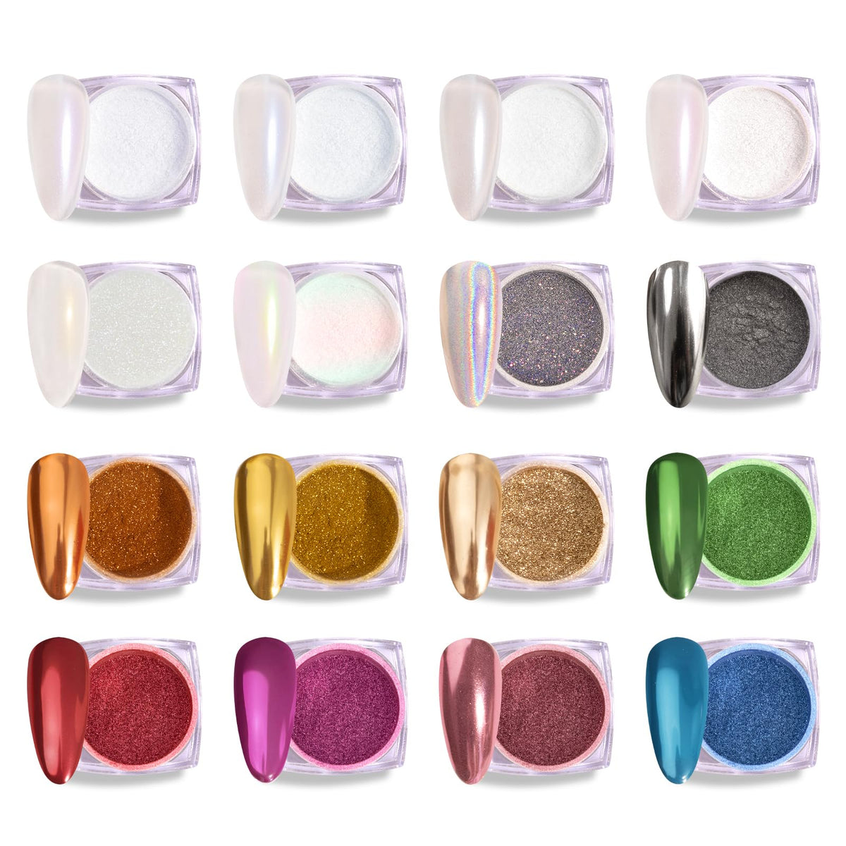 MelodySusie poudre chrome or pour un effet miroir durable sur ongles gel.