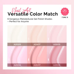 Rose Nude Gel Vernis MelodySusie pour un rendu doux et élégant.