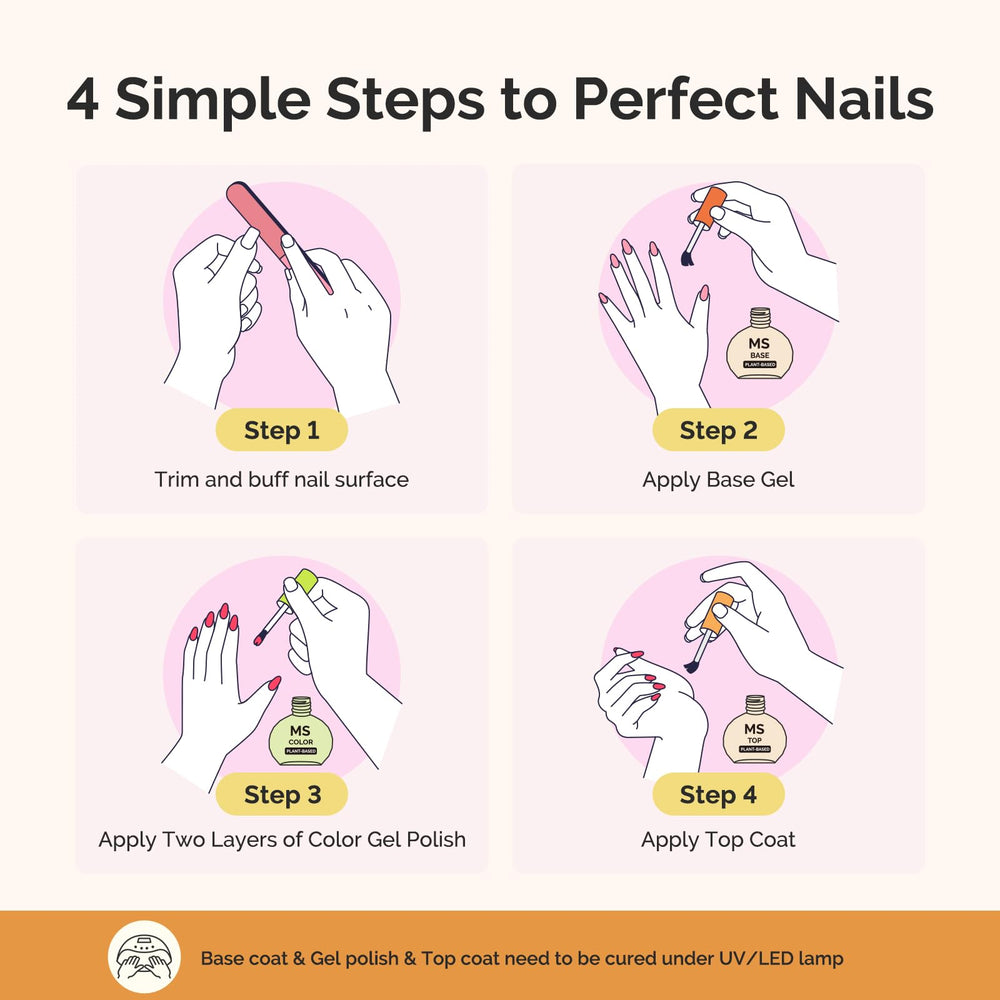 MelodySusie : kit gel base et top coat pour manucure durable.