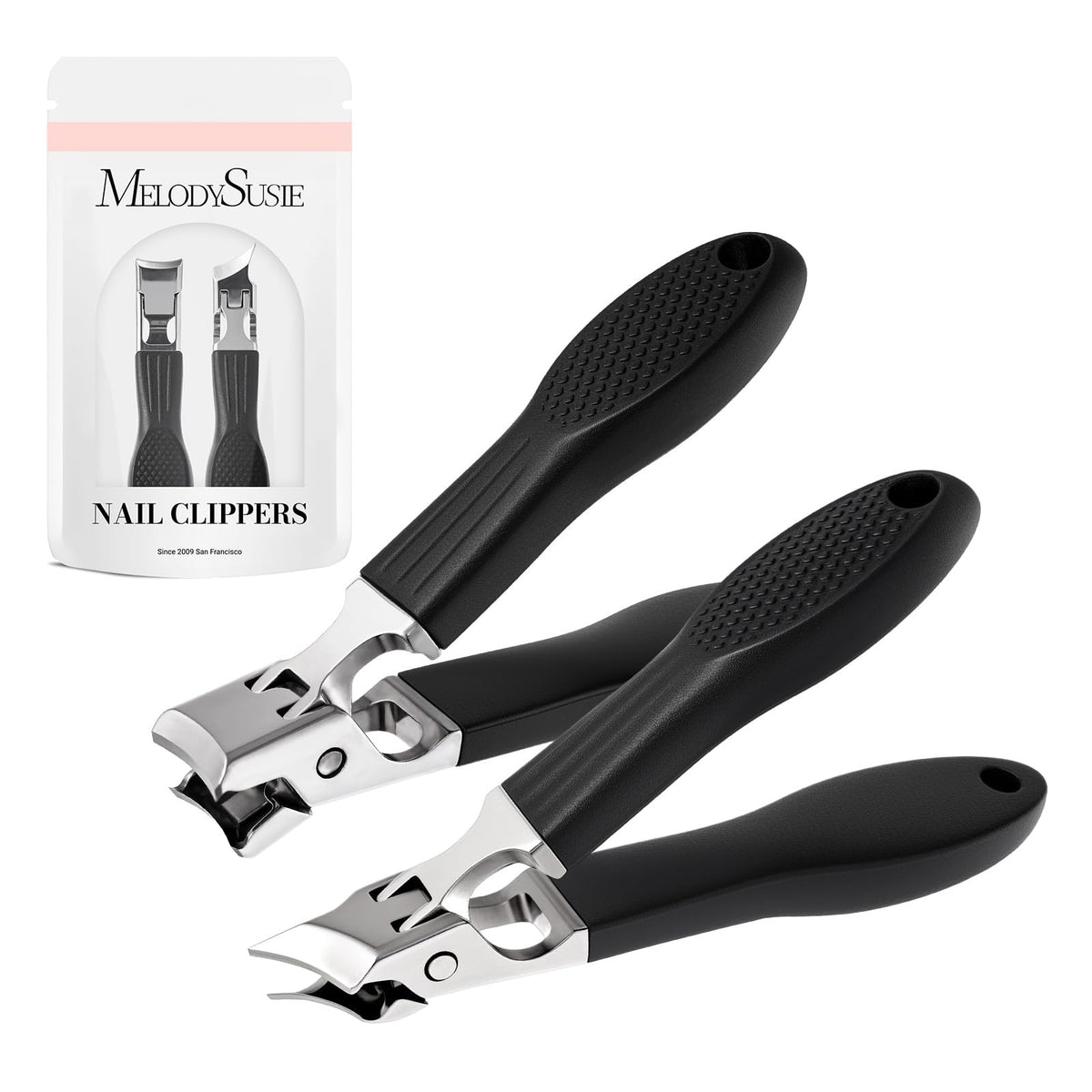 MelodySusie set pince-ongles noir – ensemble pratique pour ongles précis