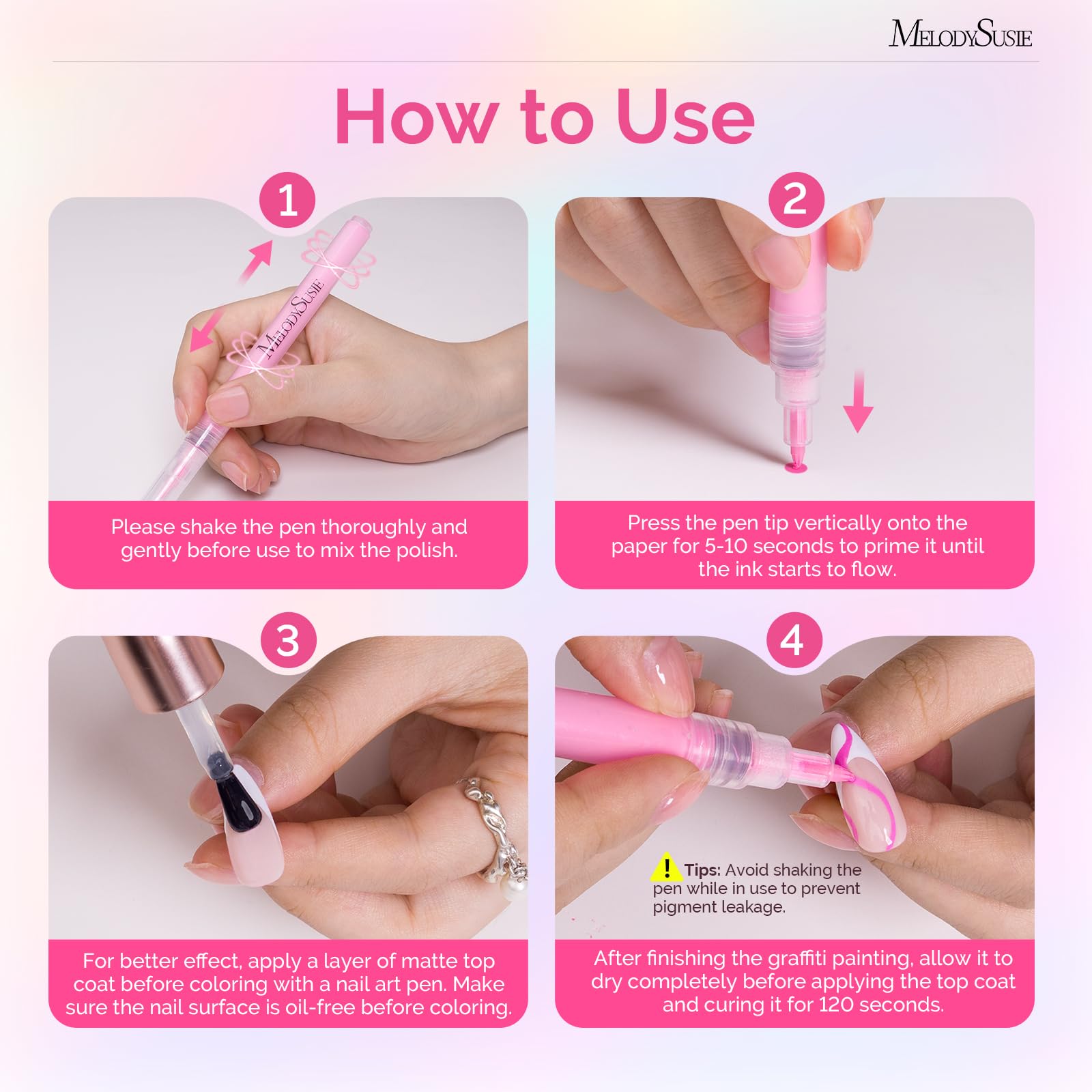 MelodySusie stylo-art-ongles-couleurs-riches: teintes saturées pour des couleurs durables.