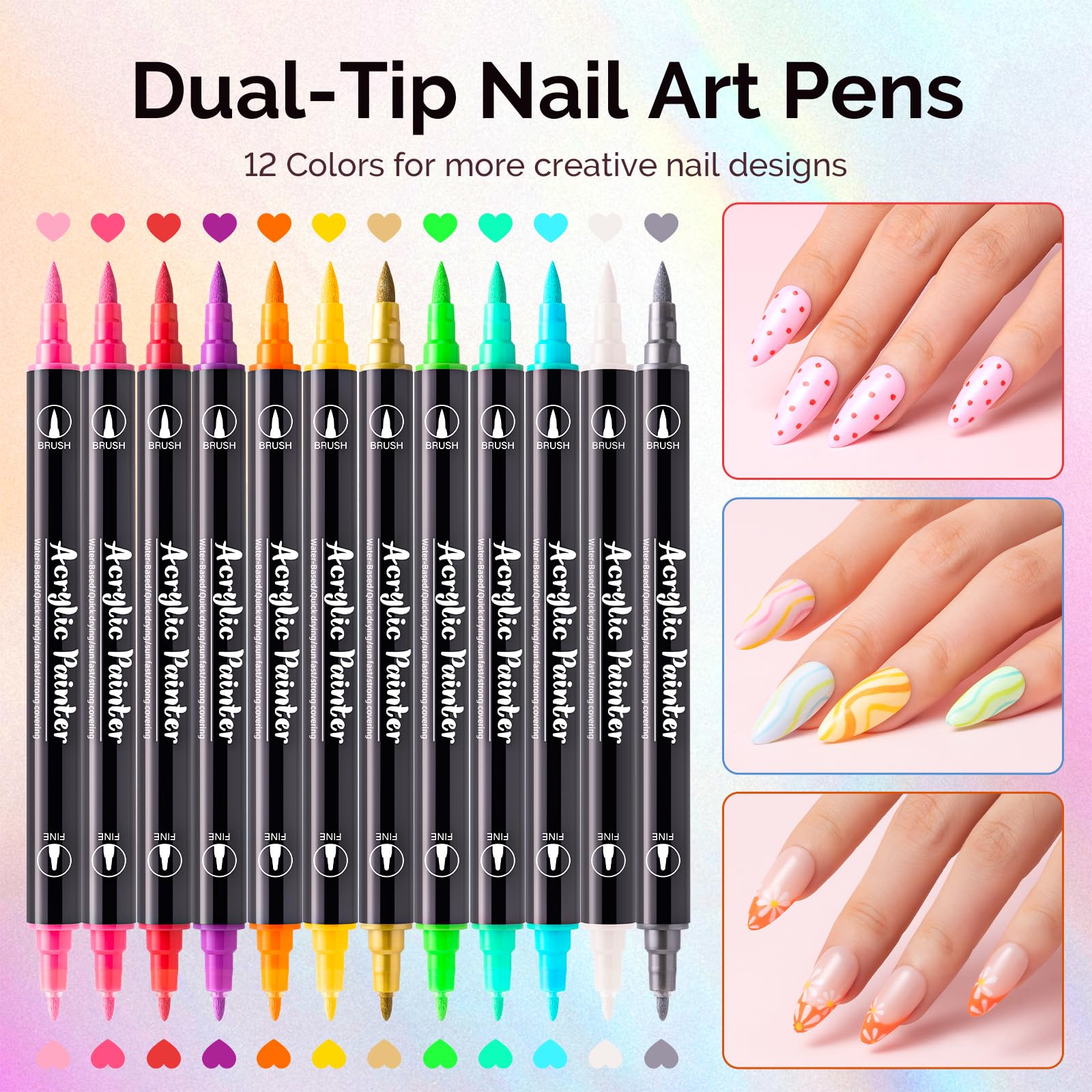 Stylo MelodySusie pour ongles, points fins, motifs précis.
