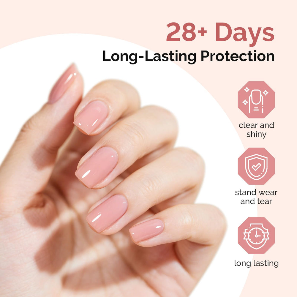 Top coat gel brillant MelodySusie sans essuyage prolongeant la tenue.