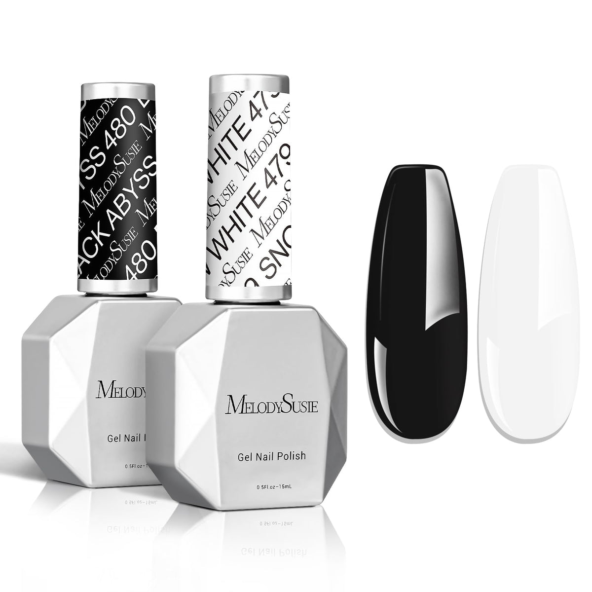 MelodySusie vernis gel noir 15ml pour une couverture durable.