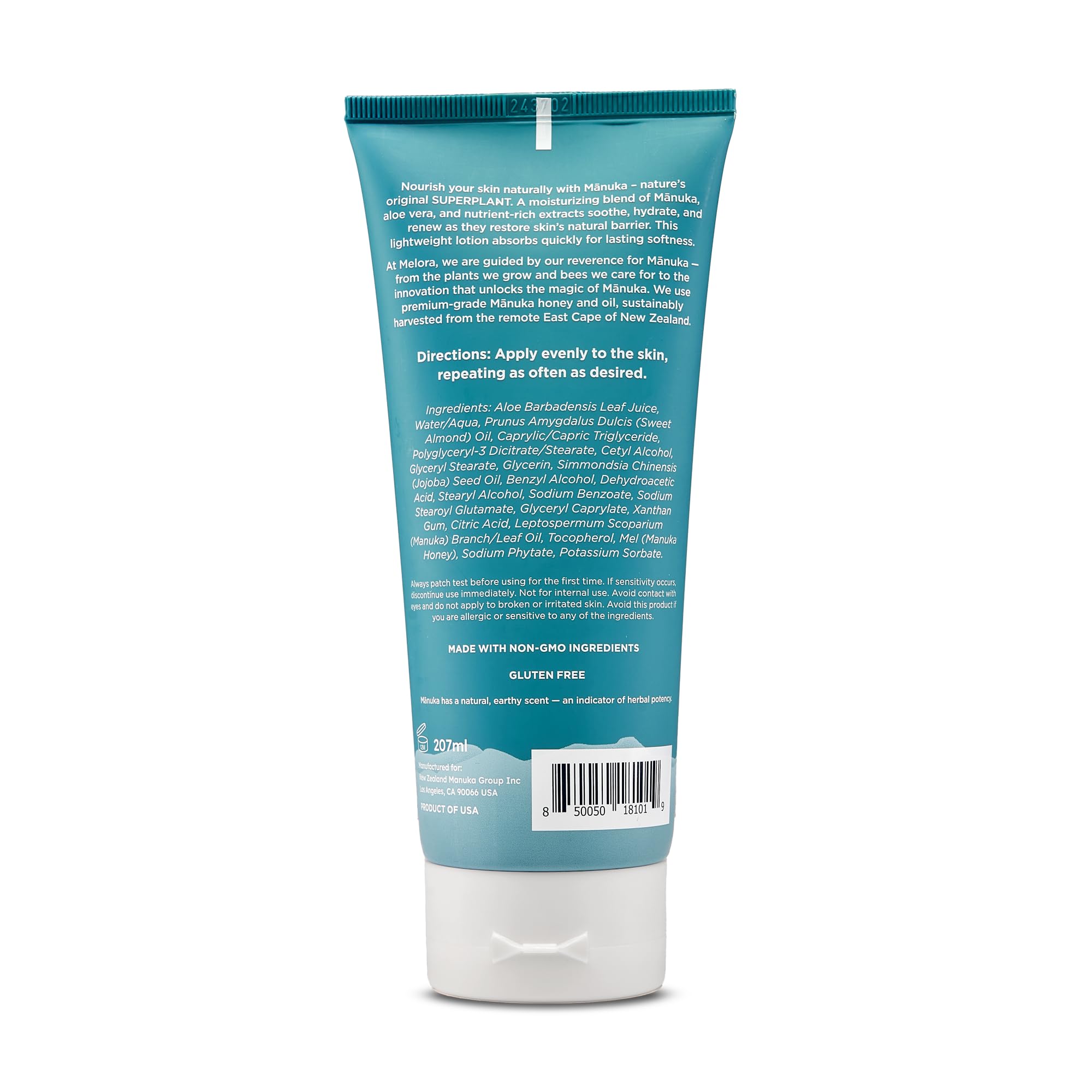 Texture crème riche de Melora sur peau pour douceur.
