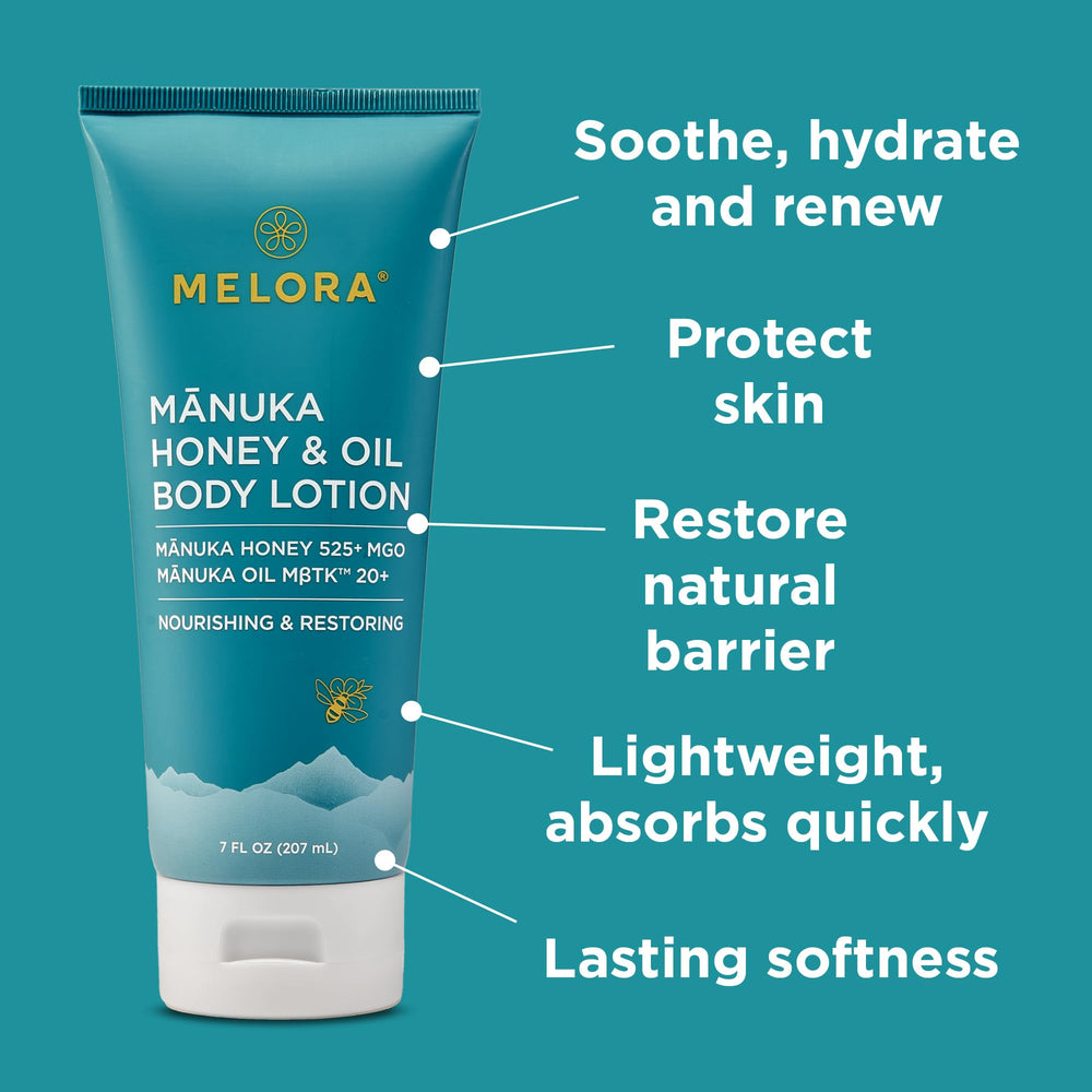 Ingrédients Manuka Honey infusion Melora, nourrissent la peau.