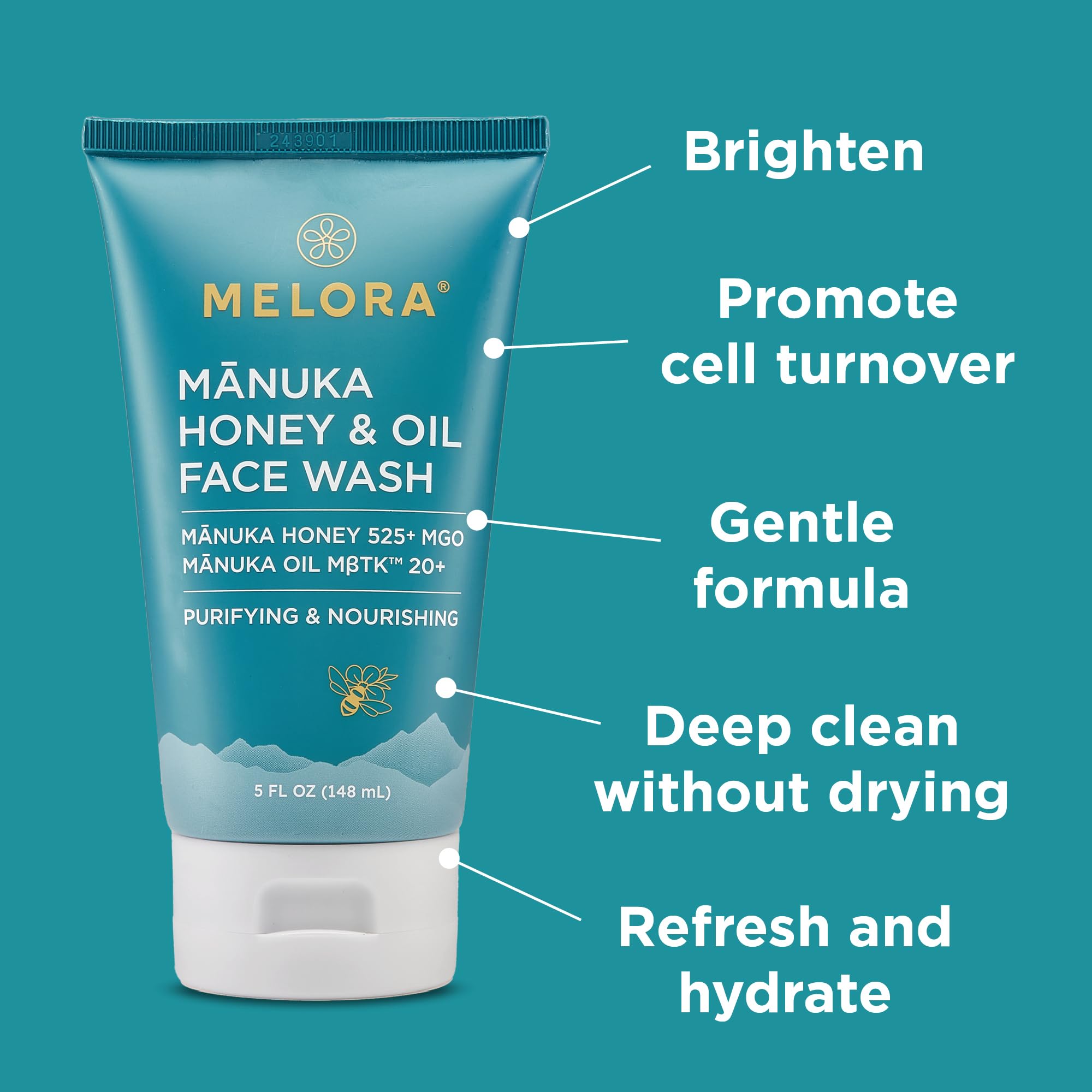 MELORA Manuka Miel - huile naturelle pour visage, infusée et apaisante.
