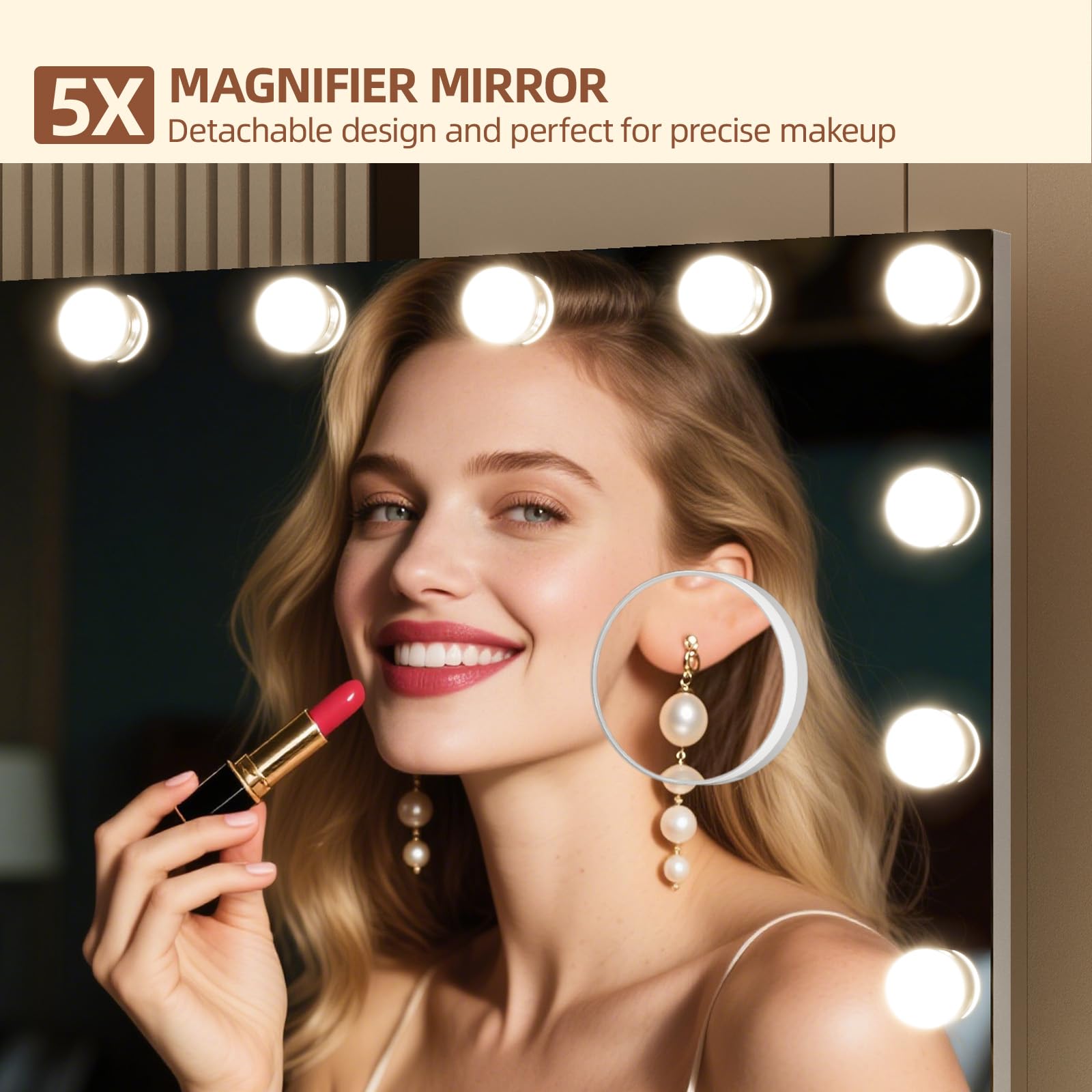 Memobarco miroir vanité avec 18 LED pour un rendu clair et sans ombre