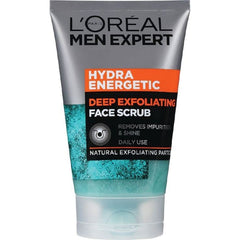 MEN EXPERT gommage visage Hydra Énergétique purifie la peau et élimine les impuretés.