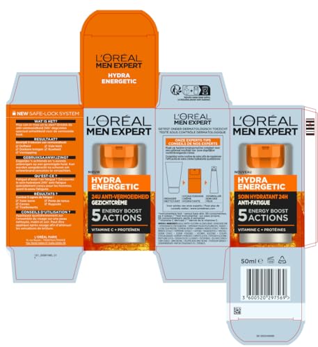 Application matin avec Men Expert Hydra Energetic pour une peau tonifiée.