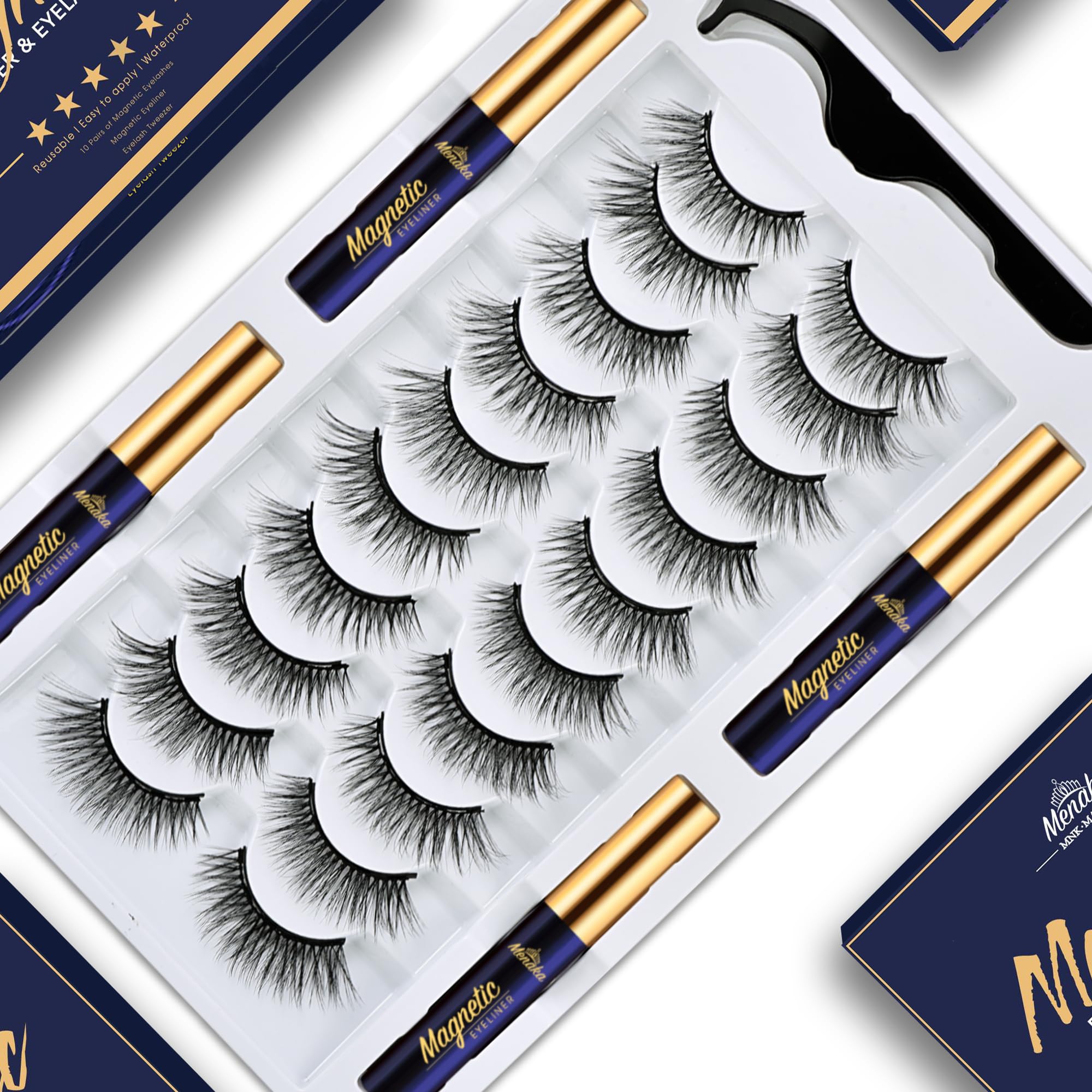 Menaka cils magnétiques naturels 10 paires pour un regard discret et durable