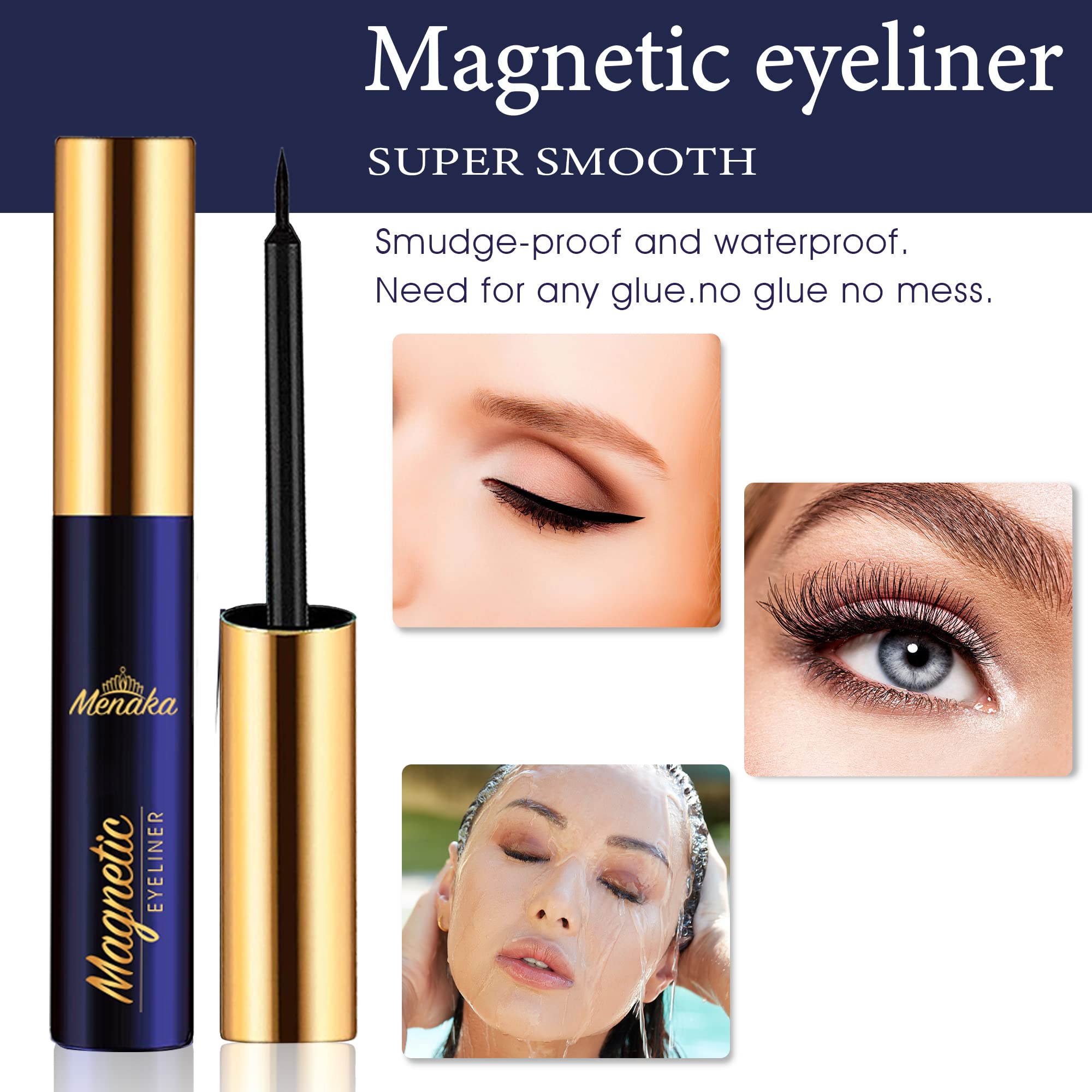 Menaka liner magnétique à 4 tubes offre une tenue sans colle